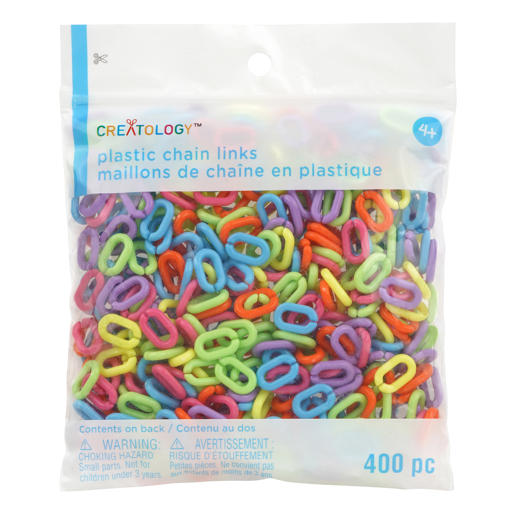 Creatology Rainbow Plastic Chain Links - 400 Count - 400 ct